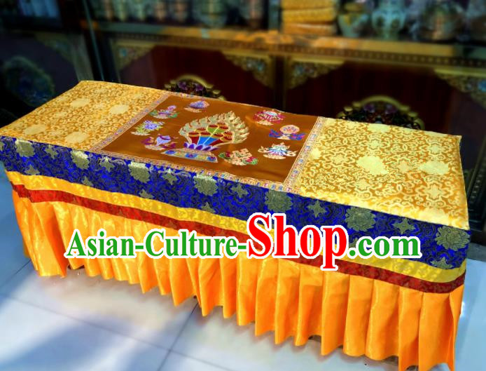 Chinese Traditional Buddhism Brocade Decoration Vajrayana Buddhist Altar Table Cloth