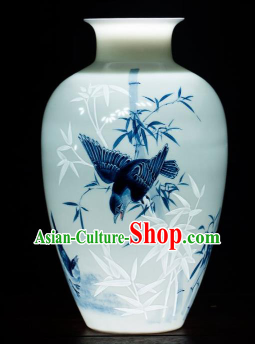 Chinese Jingdezhen Ceramic Enamel Vase Handicraft Traditional Porcelain Vase
