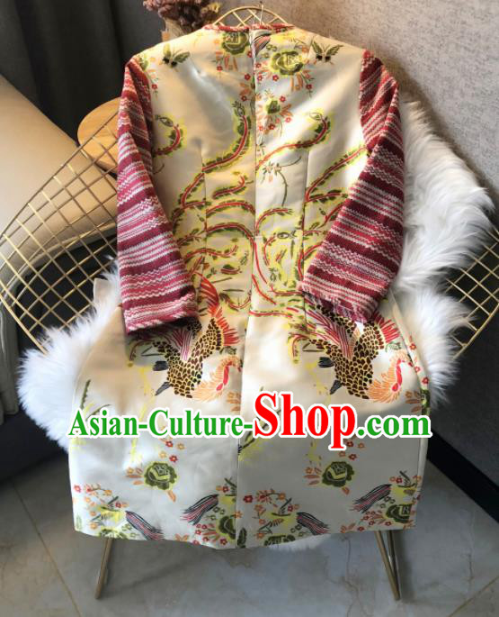 Chinese Traditional National Costume Tang Suit Qipao Dress Printing Phoenix Cheongsam for Women