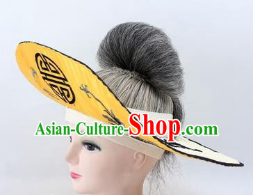Chinese Ancient Fishermen Yellow Hat Traditional Peking Opera Old Male Headwear for Men