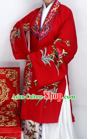 Chinese Ancient Princess Embroidered Chrysanthemum Red Dress Traditional Peking Opera Diva Costume for Women