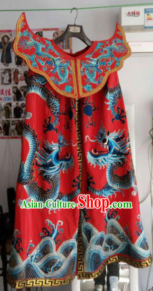 Chinese Beijing Opera Red Cape Traditional Sichuan Opera Face Changing Costume for Men