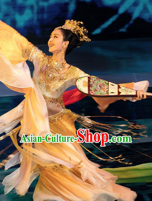 Traditional Chinese Dunhuang Flying Dance Hanfu Dress Spring Festival Gala Ancient Peri Replica Costume for Women