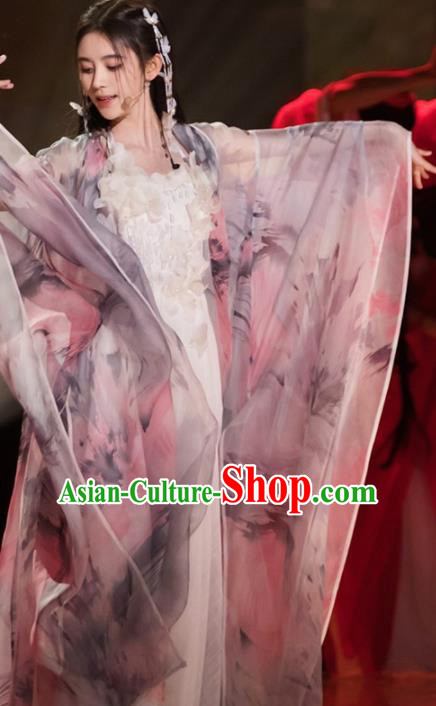 Traditional Chinese Tang Dynasty Princess Hanfu Dress Spring Festival Gala Ancient Peri Replica Costume for Women