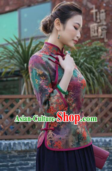 Chinese Traditional Tang Suit Upper Outer Garment Qipao Dress Blouse National Costume for Women