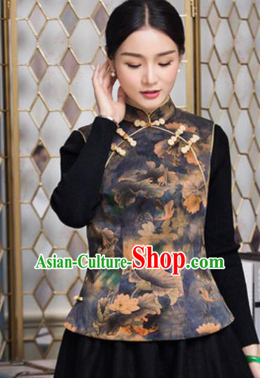 Chinese Traditional Tang Suit Upper Outer Garment Qipao Vest National Costume for Women