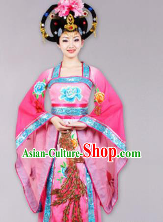 Chinese Traditional Classical Dance Costume Peri Dance Stage Performance Pink Dress for Women