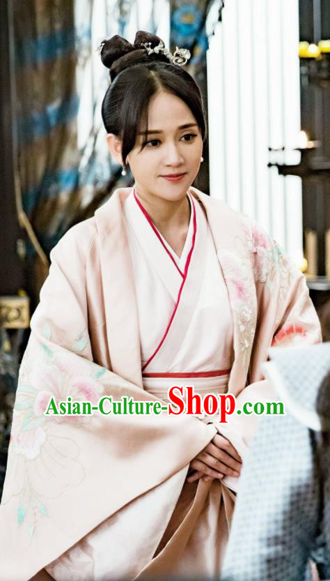 Drama Queen Dugu Chinese Ancient Empress Hanfu Dress Sui Dynasty Historical Costume and Headpiece for Women