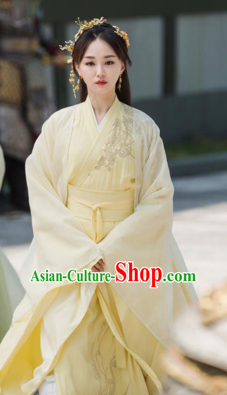 Drama Queen Dugu Ancient Chinese Sui Dynasty Princess Embroidered Historical Costume and Headpiece for Women