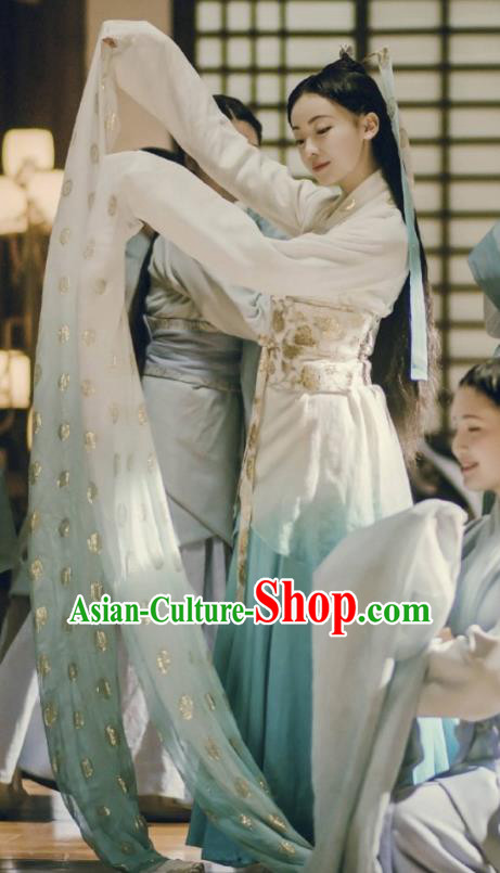The Lengend of Haolan Ancient Chinese Warring States Period Nobility Lady Historical Costume and Headpiece for Women