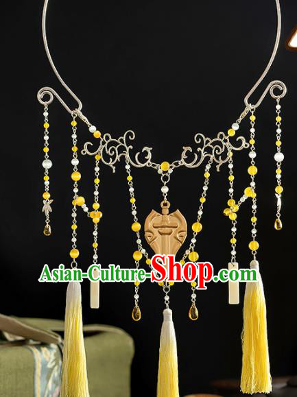 Chinese Traditional Accessories Ancient Princess Yellow Tassel Necklace for Women