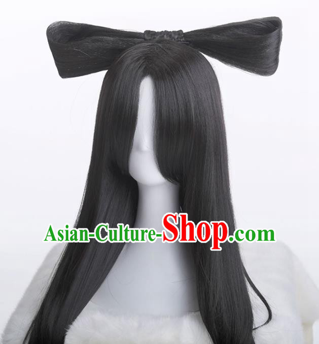 Chinese Traditional Cosplay Swordswoman Hair Accessories Ancient Imperial Consort Wigs for Women