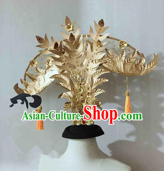 Chinese Traditional Hanfu Golden Phoenix Coronet Princess Hair Accessories Ancient Imperial Consort Hairpins for Women