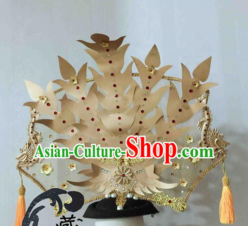 Chinese Traditional Hair Accessories Golden Phoenix Coronet Ancient Imperial Consort Hairpins for Women