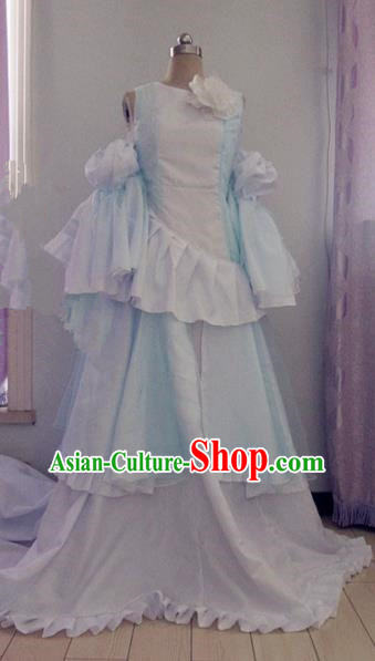 Traditional Chinese Modern Fancywork Costume Halloween Cosplay Princess White Dress for Women