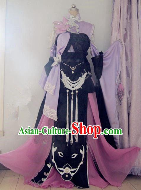 Chinese Traditional Cosplay Costume Ancient Peri Swordswoman Hanfu Dress for Women