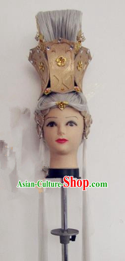 Chinese Traditional Hanfu Hair Accessories Ancient Swordsman Wigs and Hair Crown for Men