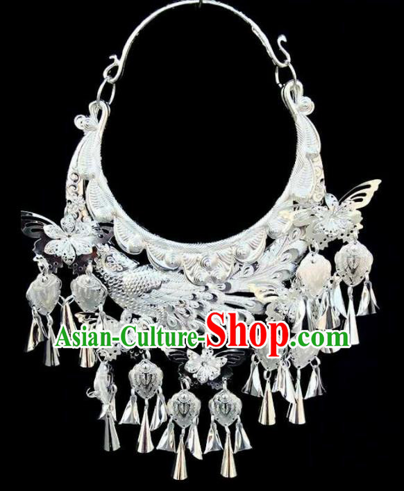 Chinese Traditional Ethnic Jewelry Accessories Miao Nationality Phoenix Necklace for Women
