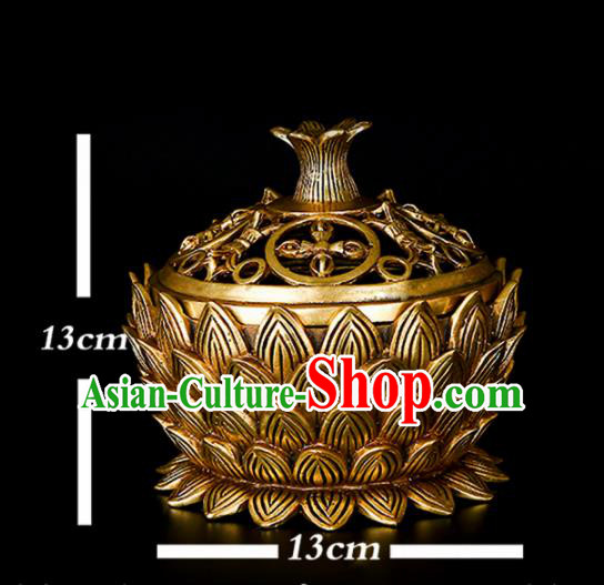 Chinese Traditional Taoism Bagua Brass Lotus Incense Burner Feng Shui Items Censer Decoration
