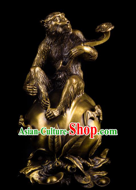 Chinese Traditional Feng Shui Items Taoism Bagua Brass Monkey Decoration