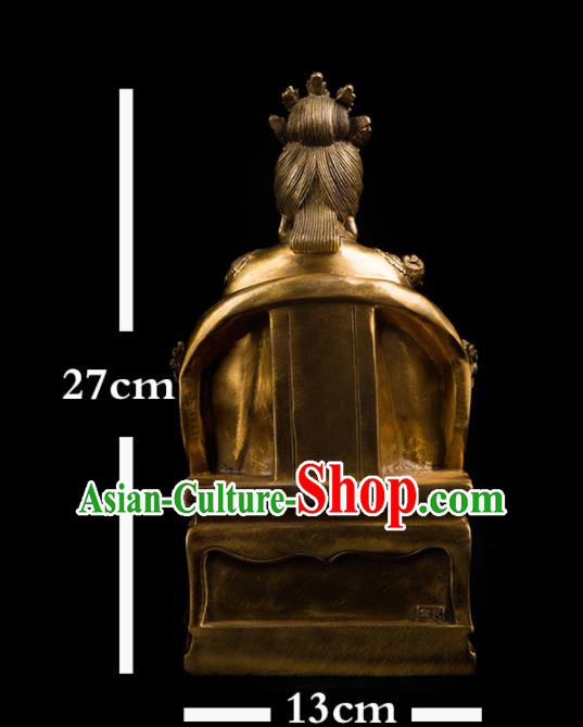 Chinese Traditional Feng Shui Items Taoism Bagua Decoration Brass Queen Mother Statue