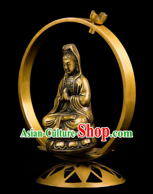 Chinese Traditional Taoism Bagua Brass Bodhisattva Incense Burner Feng Shui Items Censer Decoration