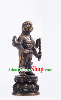 Chinese Traditional Feng Shui Items Taoism Bagua Brass Chinese Zodiac Monkey Statue Decoration