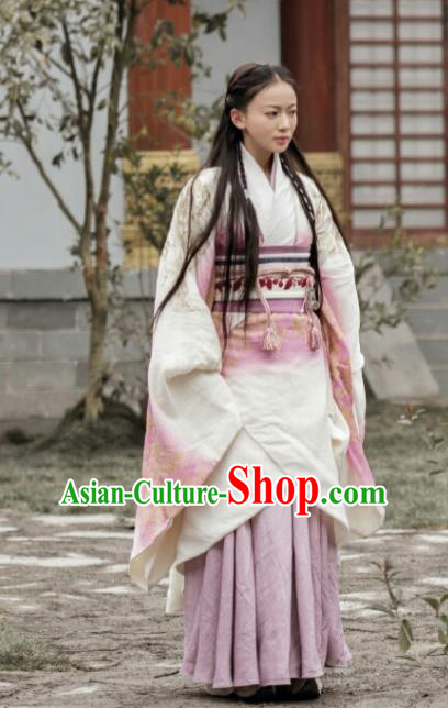 Chinese Ancient Warring States Period Nobility Lady The Lengend of Haolan Imperial Consort Historical Costume and Headpiece for Women