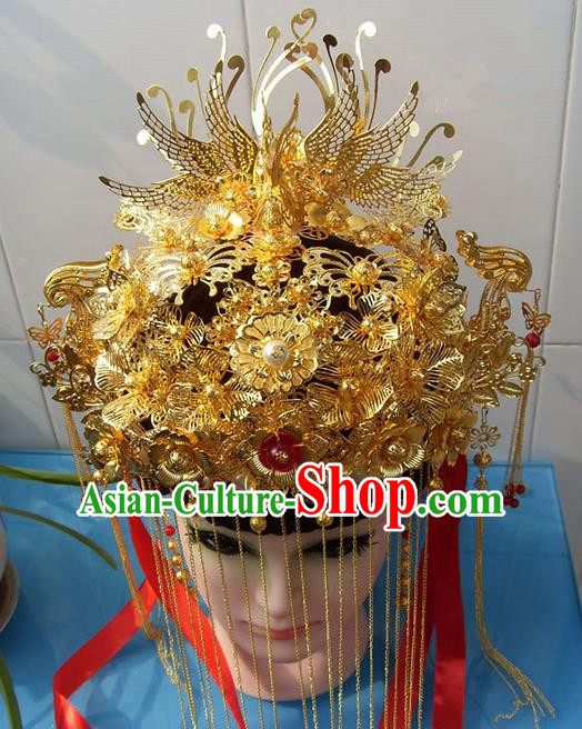 Chinese Traditional Goddess Phoenix Coronet Ancient Bride Hair Accessories for Women