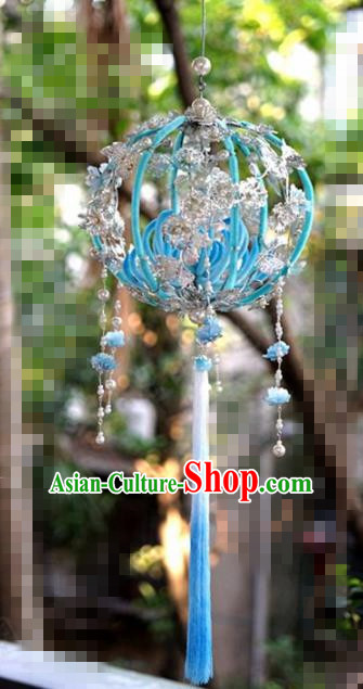 Chinese National Wedding Jewelry Accessories Handmade Traditional Blue Lantern for Women