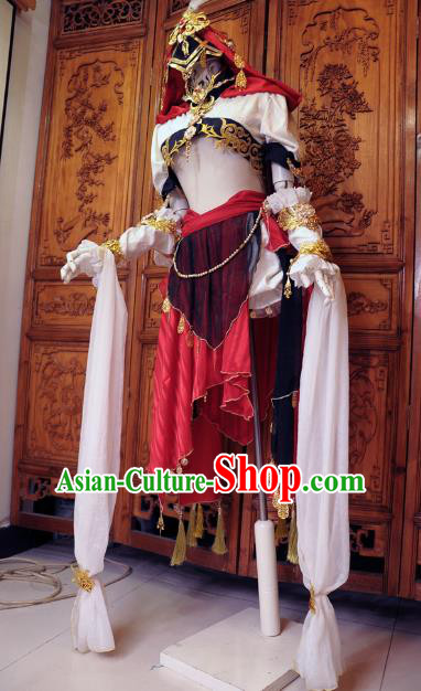Chinese Traditional Cosplay Female Knight Costume Ancient Young Lady Swordswoman Dress for Women