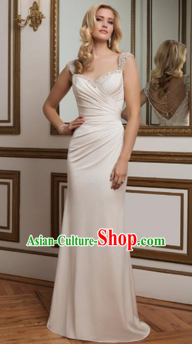 Professional White Wedding Dress Princess Full Dress Modern Dance Costume for Women