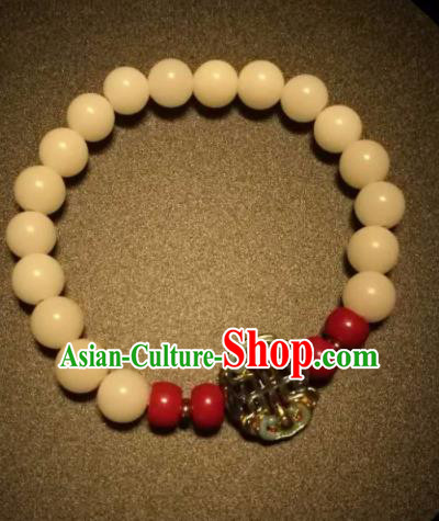 Chinese Traditional Linden Beads Bracelet Handmade Coral Bangles for Women