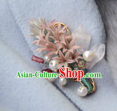 Traditional Chinese Hanfu Accessories Ancient Princess Hyacinth Pearls Brooch for Women