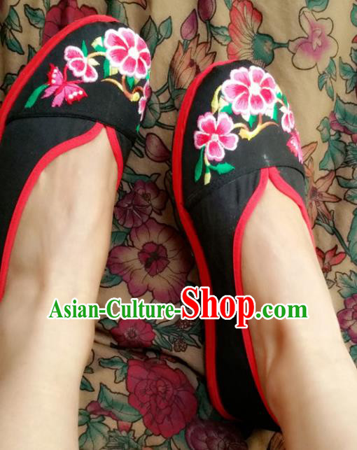 Chinese National Black Shoes Traditional Cloth Shoes Hanfu Shoes Embroidered Shoes for Women