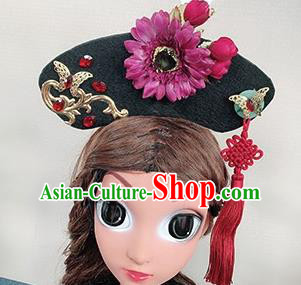 Traditional Chinese Qing Dynasty Princess Hair Accessories Handmade Ancient Purple Flower Hair Clasp for Women