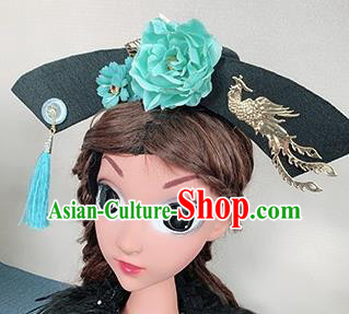 Traditional Chinese Qing Dynasty Princess Hair Accessories Handmade Ancient Green Peony Hair Clasp for Women