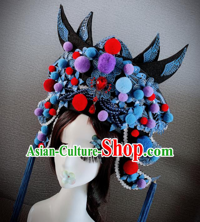 Chinese Handmade Ancient Queen Luxury Phoenix Coronet Hair Accessories Halloween Modern Fancywork Headwear for Women