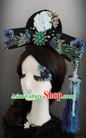 Traditional Chinese Ancient Palace Phoenix Hair Accessories Qing Dynasty Queen Headwear for Women