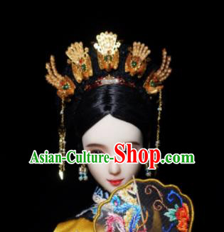 Chinese Ancient Qing Dynasty Manchu Queen Phoenix Headwear Traditional Palace Hair Accessories for Women