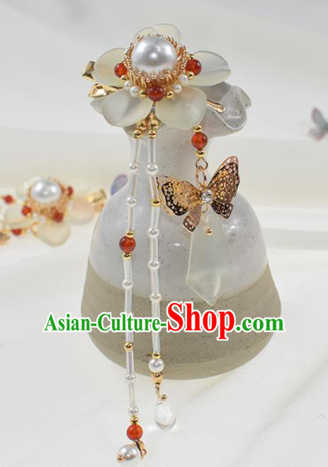 Chinese Ancient Princess Flower Tassel Hair Claws Hairpins Traditional Hanfu Hair Accessories for Women