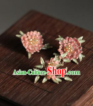 Chinese Ancient Princess Peach Blossom Hairpins Headwear Traditional Hanfu Hair Accessories for Women