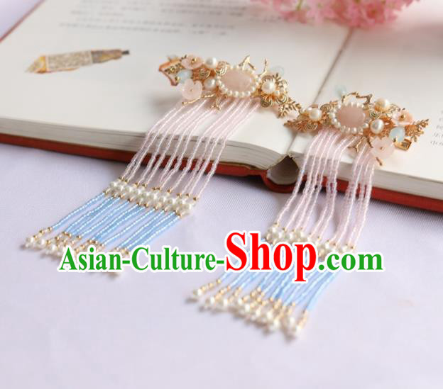 Chinese Ancient Princess Hairpins Tassel Hair Claws Traditional Hanfu Hair Accessories for Women