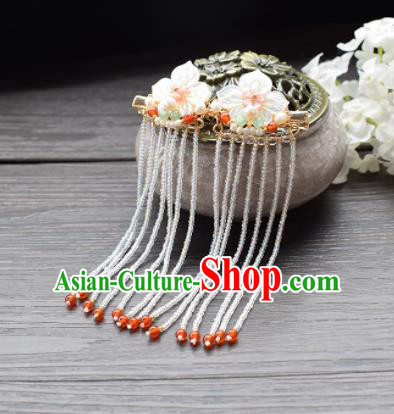 Chinese Ancient Princess Palace Shell Lotus Hair Claws Hairpins Traditional Handmade Hanfu Hair Accessories for Women