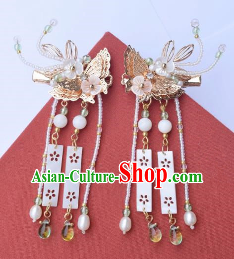 Chinese Ancient Palace Golden Butterfly Hair Claws Princess Hairpins Traditional Handmade Hanfu Hair Accessories for Women