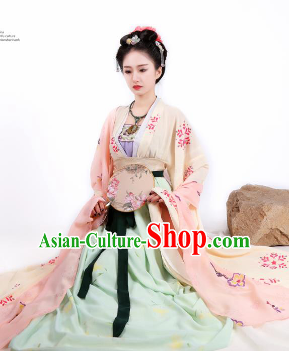Chinese Ancient Peri Hanfu Dress Traditional Tang Dynasty Imperial Consort Historical Costume for Women