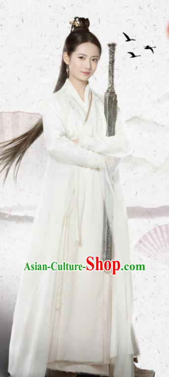 Drama Relying on Heaven to Slaughter Dragons Chinese Ancient Yuan Dynasty Princess Swordswoman Zhao Min Costume and Headpiece for Women