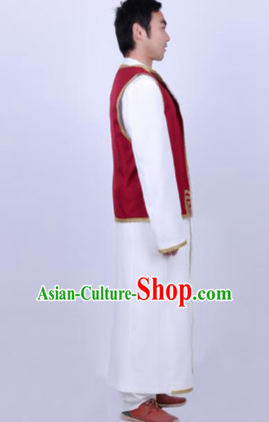 Chinese Nationality Ethnic Costume Traditional Minority Folk Dance Stage Performance Clothing for Men