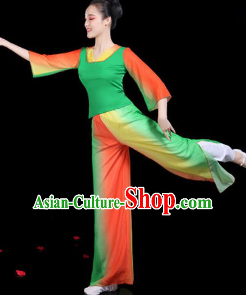 Traditional Chinese Folk Dance Group Dance Clothing Yangko Fan Dance Stage Performance Costume for Women