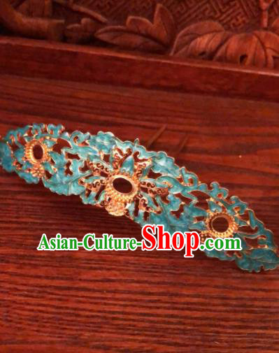Traditional Chinese Ming Dynasty Queen Hairpins Cloisonne Hair Crown Handmade Ancient Palace Hair Accessories for Women